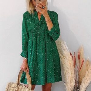 Long sleeve v-neck dress